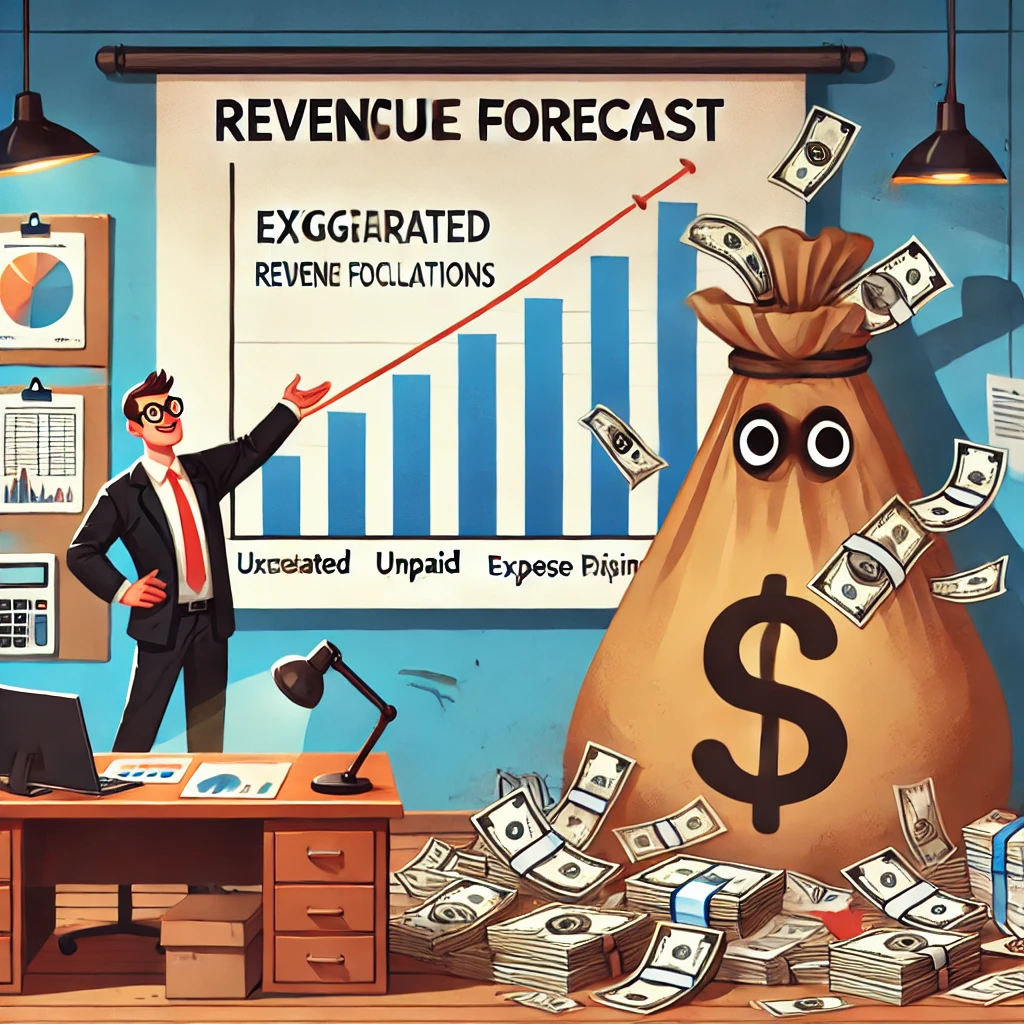 overestimating revenue potential while underestimating costs