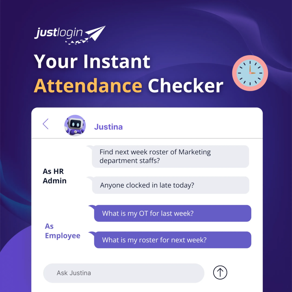 JustLogin Justina menjawab soalan kehadiran