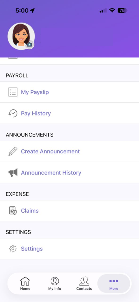 justlogin ess   employee payslip and history